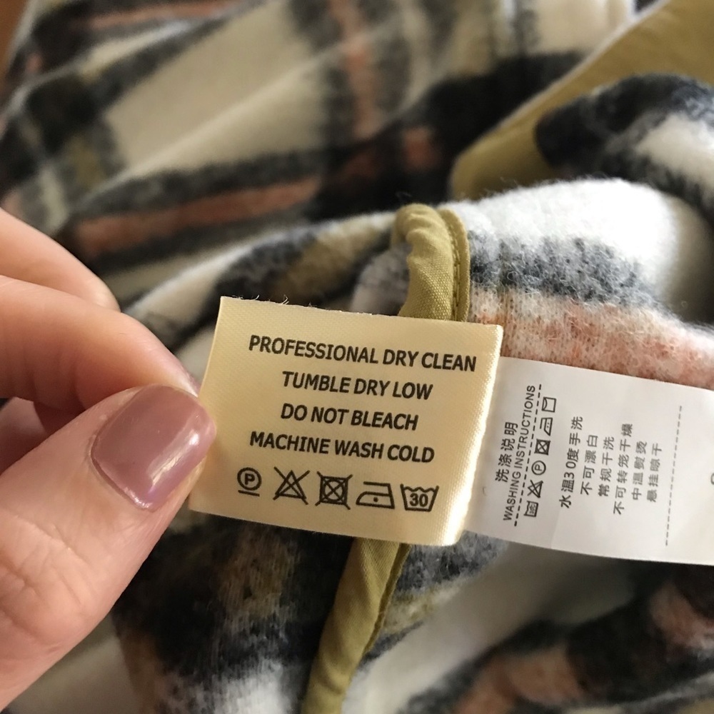 Button Front Patch Pocket Plaid Shacket Overcoat NWT Small - Picture 12 of 16